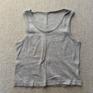Brandy Melville Light Gray Ribbed Tank Top